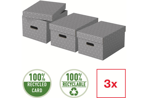 ESSELTE Aufbewahrungsboxen Home M 628283 grau 365x265x205mm 3 Stk.