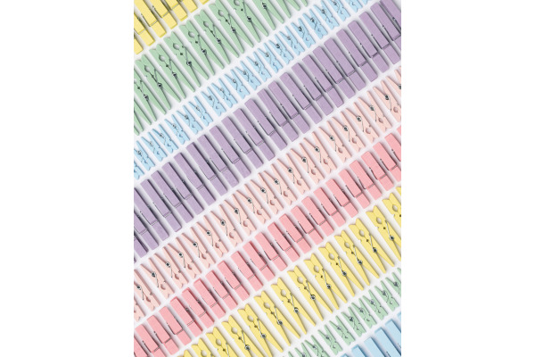 FOLIA Holzklammern pastel 500g 22996 Jumbo Pack, 2.5-5 cm