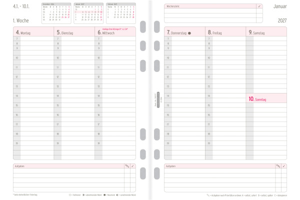 CHRONOPLA Ersatz Wochenplan 2027 50237Z.27 1W/2S in Spalten A5