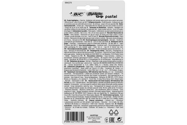 BIC Textmarker Pastel 992561 6 Farben ass.