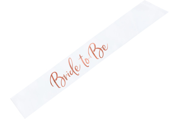 PARTYDECO Schärpe 75cm SWP6-008 Bride to be weiss