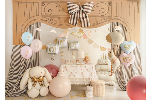 PARTYDECO Folienballon 45cm "FB390-081 Herz ""One"" rosa"