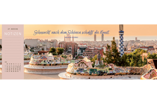 ARS EDITI Tischkalender 2027 13927 Reiseträume DE 29.7x11.5cm