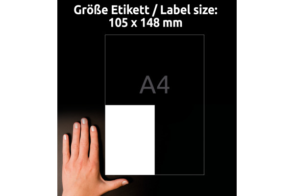 AVERY ZW. Universal-Etiketten 105x148mm 6601 weiss 260 Stk./65 Blatt