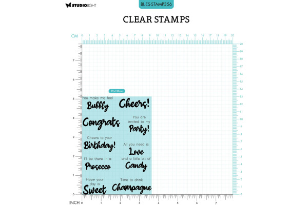 STUDIO LI Klarischtstempel Bubbly STAMP356 14.8x10.5x0.3cm