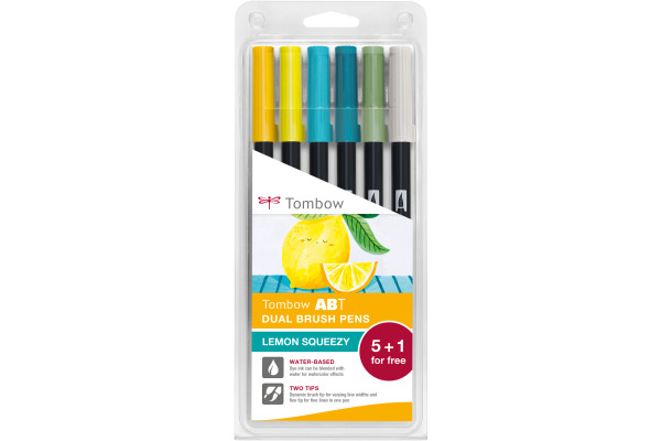 TOMBOW Dual Brush Pen ABT ABT-6PLEM Lemon Squeezy 6 Stück
