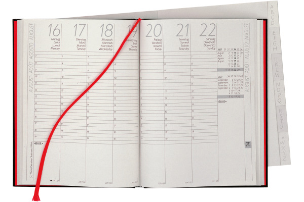 BIELLA Geschäftsagenda Longatti 2027 812720020 1W/2S schwarz ML 15x20cm