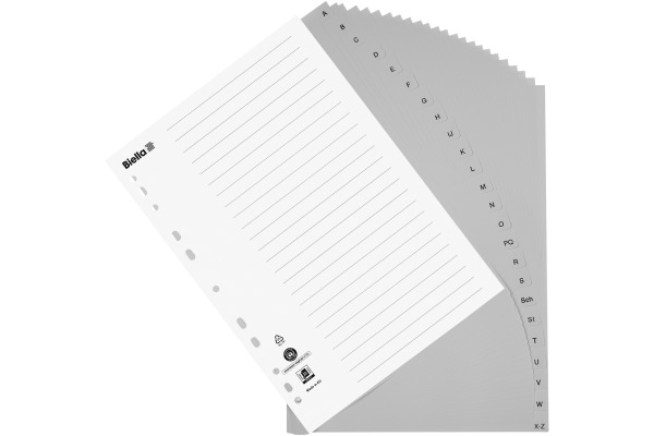 BIELLA Register PP A4+ 47842400U grau A-Z 24-teilig