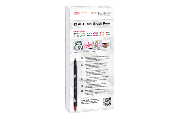 TOMBOW ABT Dual Brush Pen ABT-12P-1 12er Set Grundtöne