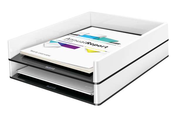 LEITZ Briefablage WOW DuoColour A4 53611095 weiss/schwarz