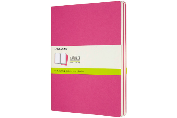 MOLESKINE Notizheft XL 3x 25x19cm 629698 blanko,kinetischespink,120 S.
