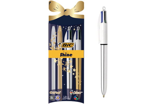 BIC Kugelschreiber Set Shine 933979 4 Colours 4 Stück