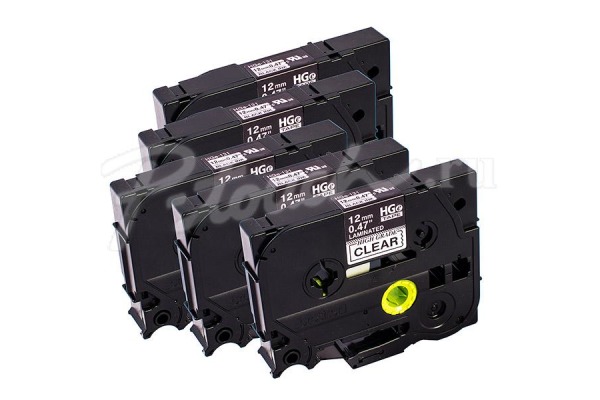 PTOUCH Band, High-Grade schwarz/klar HGe-131 12mm/8m 5 Stück