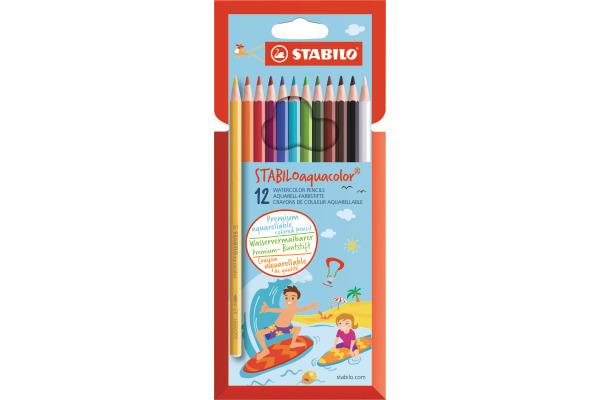 STABILO aquacolor Farb. Kids Design 16126 Etui, Farben ass. 12 Stück