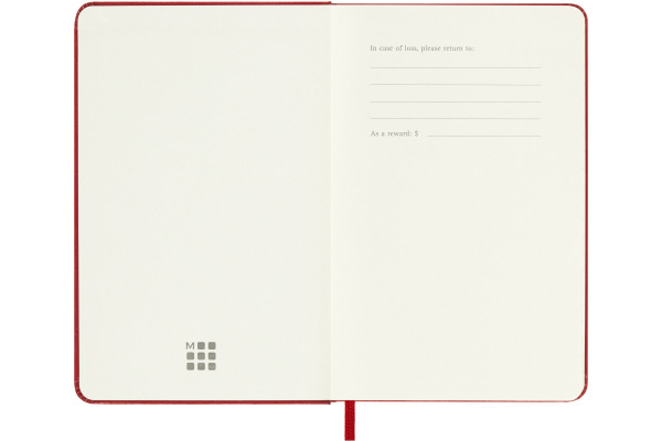 MOLESKINE Wochen-Notizkalender 26/27 DHF218WN2 18M liniert HC rot 9x14cm