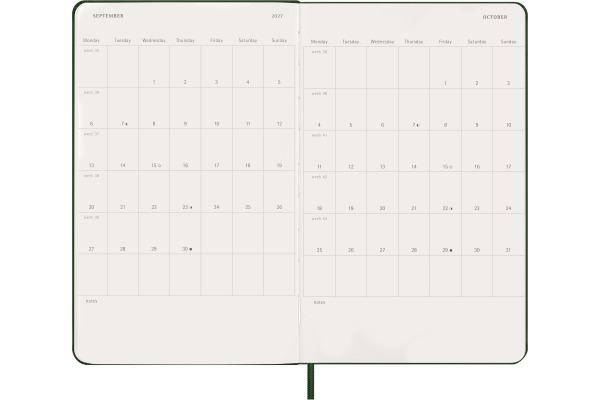 MOLESKINE Agenda Classic Large 2027 DHK1512DC 1T/1S myrtengrün HC 13x21cm