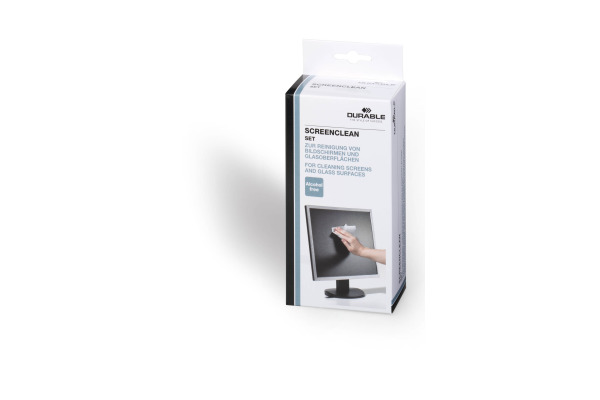 DURABLE Screenclean Set 125ml 570700 Reinigungsset 20 Tücher