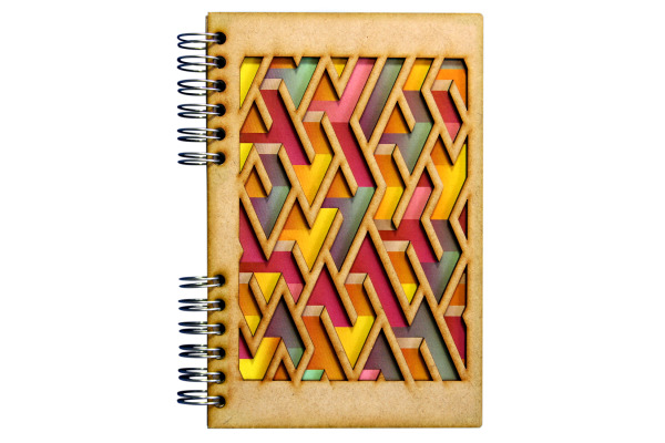 KOMONI Notizbuch Labyrinth A5 47185753 braun, blanco 90 Blatt
