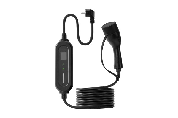 DELTACO e-Charge cable Schuko,Type 2 EV-1233 6-16A, 3.5 kW, 5.5m, Black