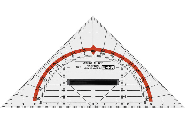 M+R Geometriedreieck 14cm 723180100 abnehmb.Griff Acryl