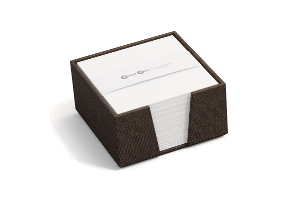 BIGSO BOX Zettelkasten James 110x110mm 2711C4801 Leinen, braun