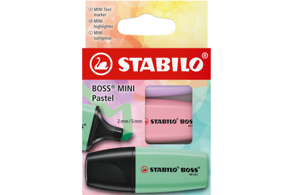 STABILO BOSS Textmarker Mini 2-5mm 07/3-2-03 Pastel 3 Stück