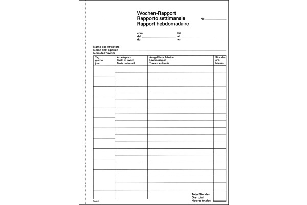 FAVORIT Wochen-Rapport D/F/I A5 507 weiss 50x2 Blatt