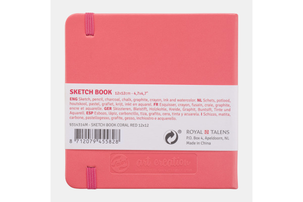 TALENS Skizzenbuch 12x12cm 9314314M korallenrot 80 Seiten