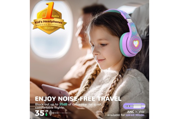 ICLEVER Active Noise Cancel Headph. C09-2301N BTH24, BT, 48h, purple