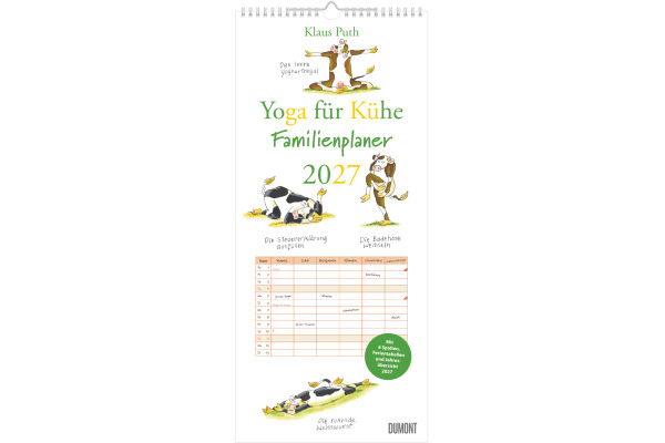 DUMONT Familienplaner 2027 261489 Yoga Kühe 6 Spalten 22x49.5cm