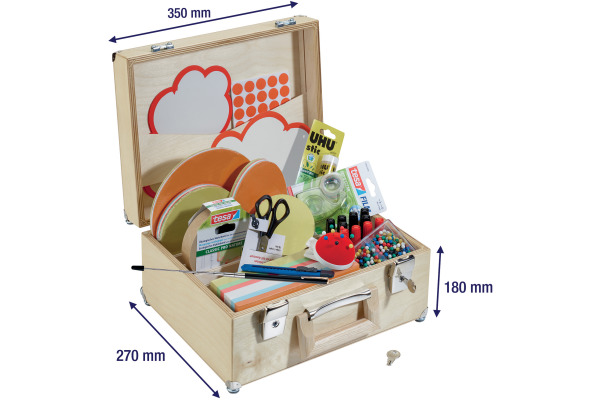 FRANKEN Moderationskoffer 35x18x27 cm UHMMK U-Act!Line, Birkenholz