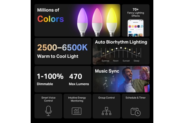 TP-LINK Smart Light Bulb, E14 Multic. TAPOL430C