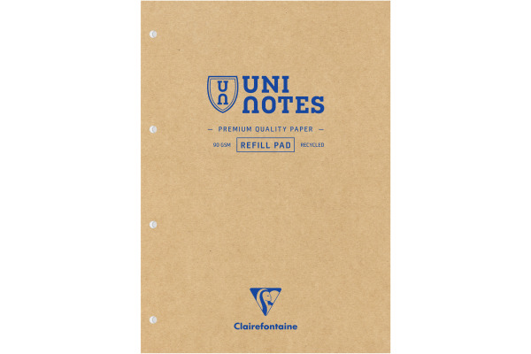 CLAIREFON Notizblock Uni Notes A4 9882C braun, kariert 100 Blatt
