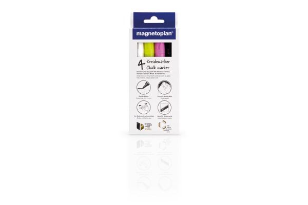 MAGNETOP. Chalkmarker rund 0,5-4mm 12308 4-farbig ass.