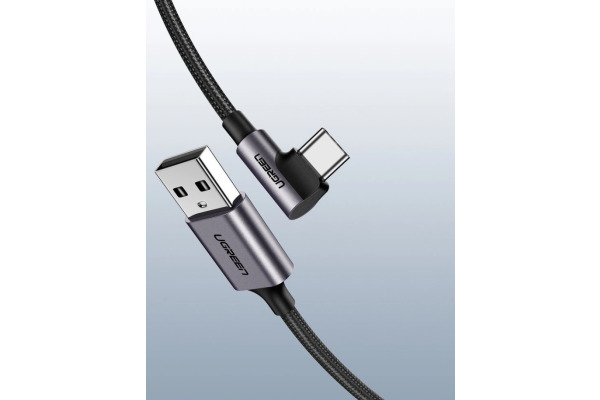UGREEN USB-A to USB-C Cable 2m 50942 Right Angle, Space Gray