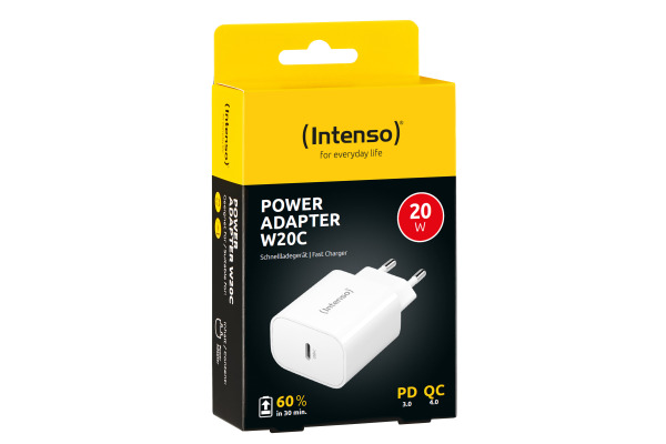 INTENSO Power Adapter W20C Charger 7802012 20W, USB-C, white