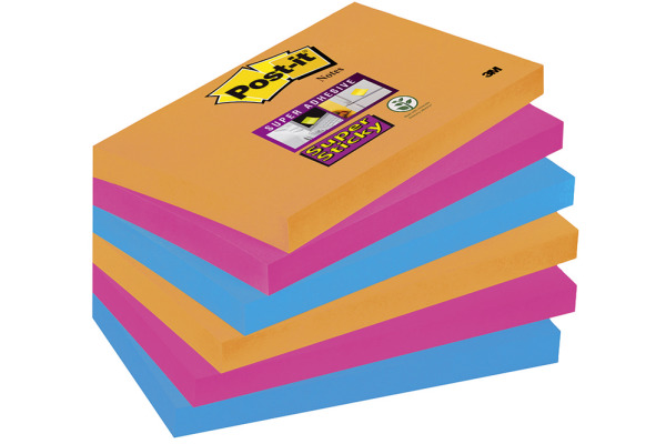 POST-IT Super Sticky Notes 127x76mm 6555SSBOO 5 Farben 5x90 Blatt