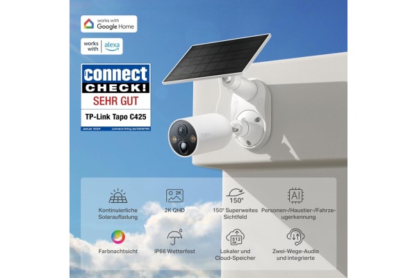 TP-LINK Smart Wless Security Camera TAPOC425K incl. Solar Panel