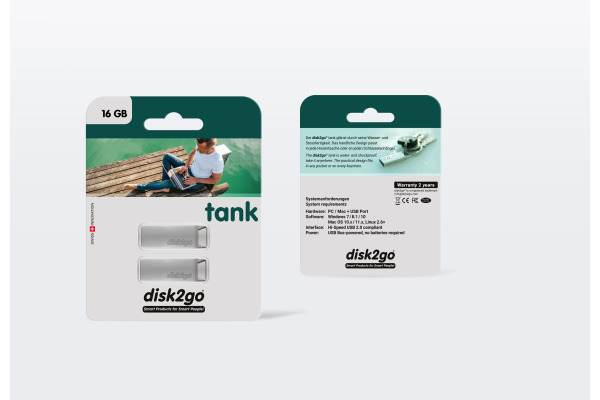 DISK2GO USB-Stick tank 2.0 16GB 30006589 USB 2.0 double pack