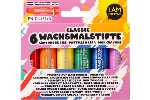 I AM CREA Wachsmalstifte 4005.54 Classic 6 Stück