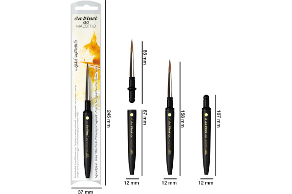 DA VINCI Künstlerpinsel-Set Go Maestro VA-4283_0 Grösse 2, Kolinsky 2 Stück