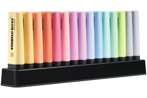 STABILO BOSS Textmarker Pastell 2-5mm 7015-02-5 Deskset 15 Stück
