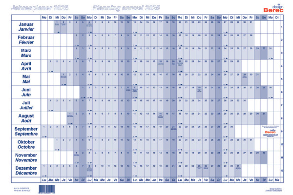 BEREC Papierjahresplaner 2026 B 5603/26 1J/1S blau A3