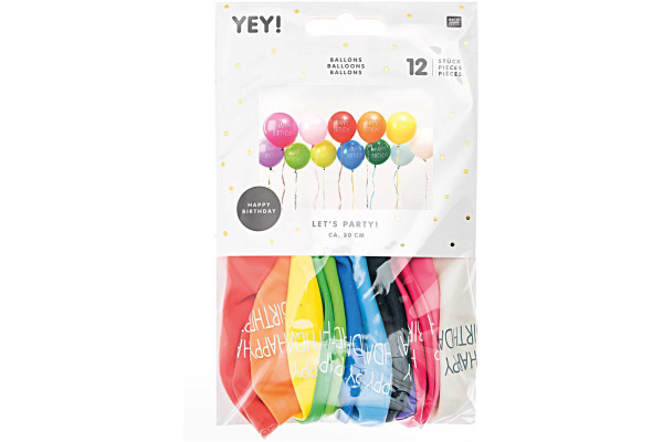 RICO DESI Luftballons 30cm 81001.00. Happy Birthday