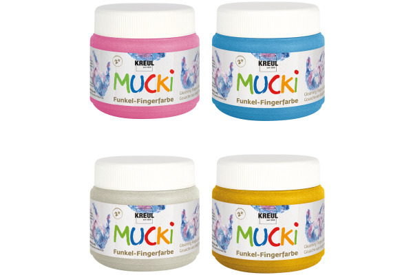 KREUL Funkel-Fingerfarben Mucki KR-2318 Wild & Free 4x150ml
