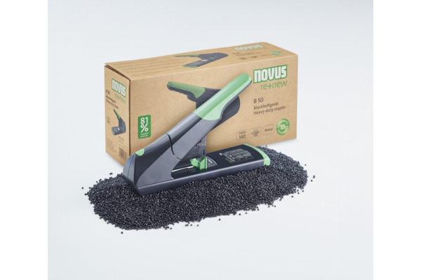 NOVUS Blockheftgerät B50 re+new B50 02300 schwarz/grün, 140 Blatt
