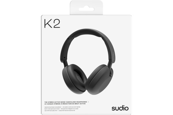 SUDIO Over-ear ANC Headphones K2BLK K2, Black, Wireless