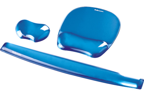 FELLOWES Handgelenkauflage Crystals 9113709 blau, für Tastatur, Gel