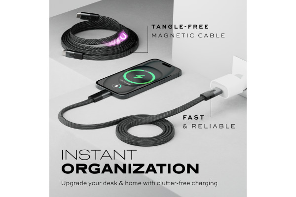 STATIK MagStack Slim Pro Cable PUP-0495 USB-C to C, 2M, 100W Black