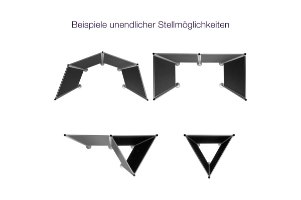 MAGNETOP. Präsentationswand 3-teilig 1101003 Filz grau 3905x1800mm